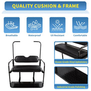 DURAFORCE For EZGO TXT 1995+ Models Golf Cart Flip Folding Rear Seat Cushions Pad