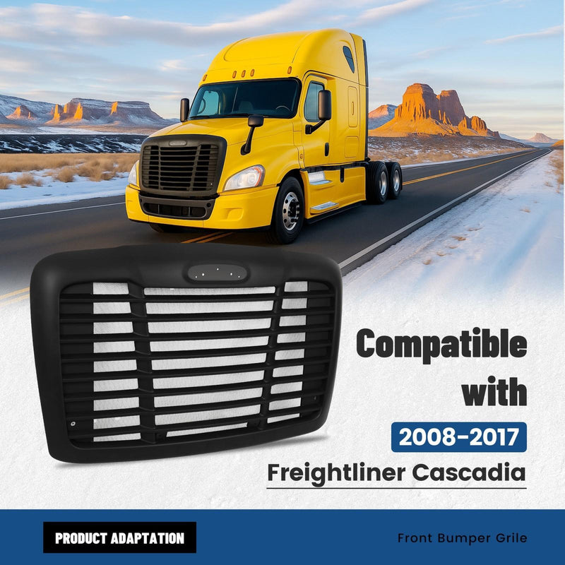 DURAFORCE Fit Freightliner Cascadia 08-2017 Black Hood Grille With Bug Screen #A1715624002