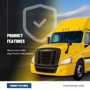 DURAFORCE Fit Freightliner Cascadia 08-2017 Black Hood Grille With Bug Screen #A1715624002