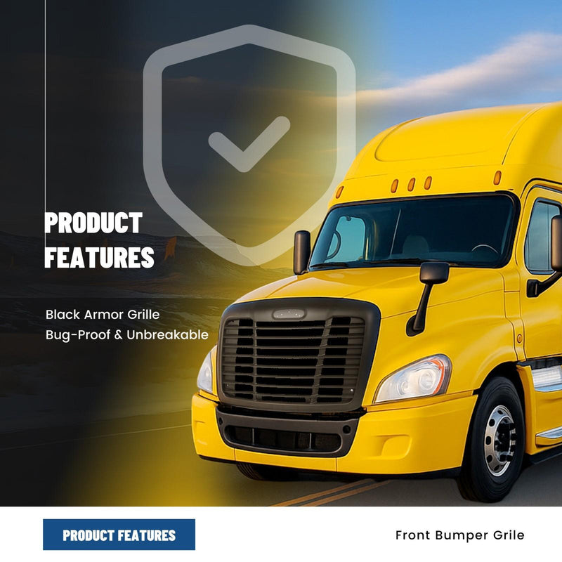 DURAFORCE Fit Freightliner Cascadia 08-2017 Black Hood Grille With Bug Screen #A1715624002