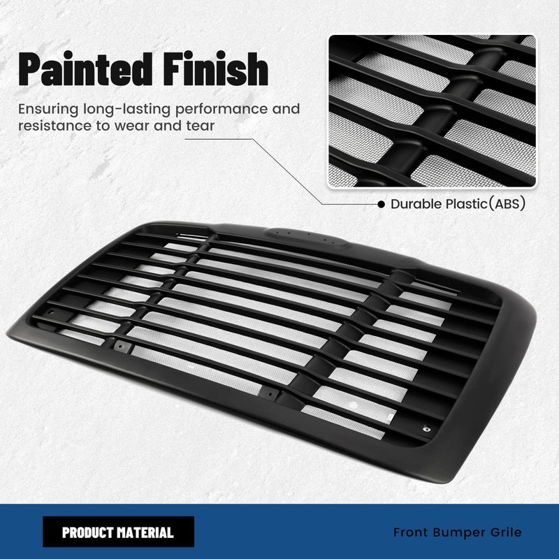 DURAFORCE Fit Freightliner Cascadia 08-2017 Black Hood Grille With Bug Screen #A1715624002