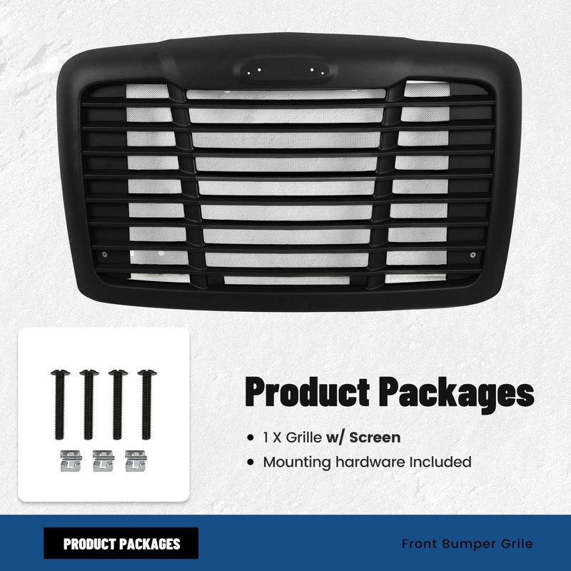 DURAFORCE Fit Freightliner Cascadia 08-2017 Black Hood Grille With Bug Screen #A1715624002