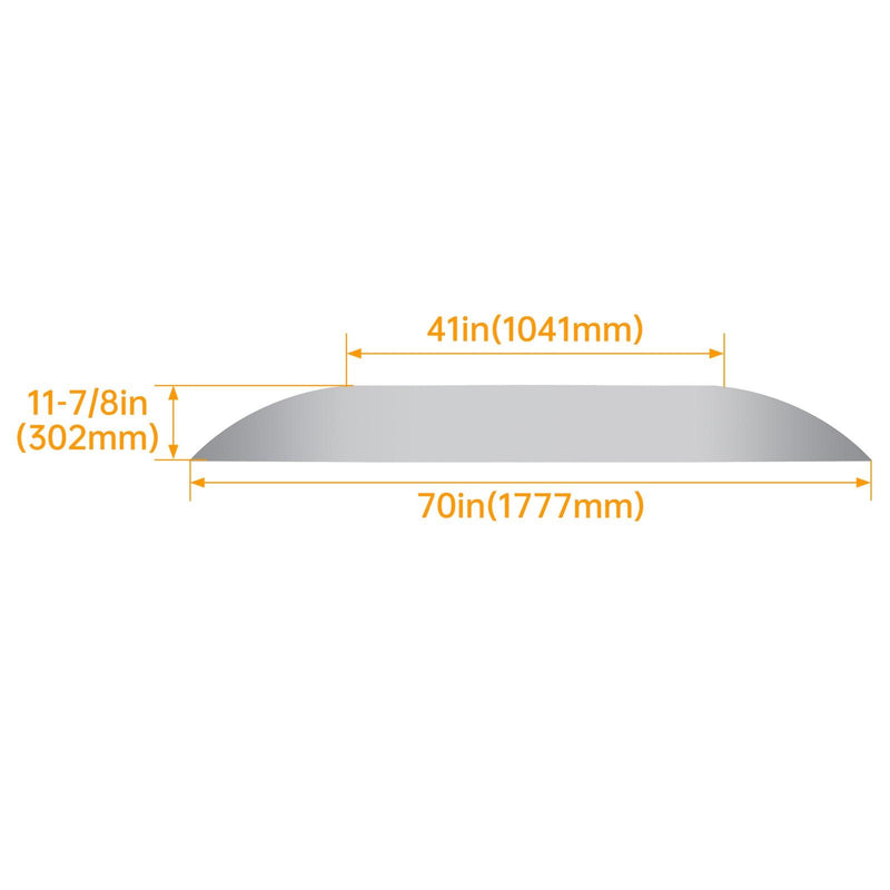 DURAFORCE Trailer Fender Back Steel For 9 x 72 Tandem Axle Weld-on Teardrop Fender