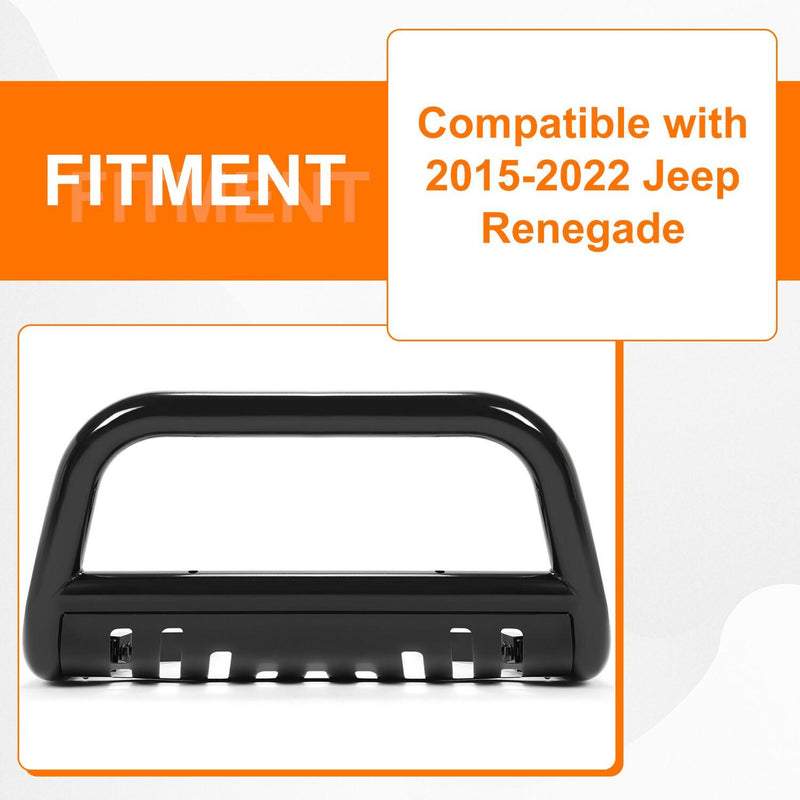 DURAFORCE Fit for 2015-2022 Jeep Renegade Bumper Bull Bar Skid Plate Power Coated Steel