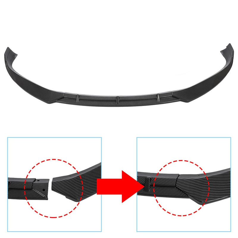 DURAFORCE FOR TESLA MODEL S 2016-2020 STP-STYLE CARBON FIBER LOOK FRONT BUMPER LIP SPOILER