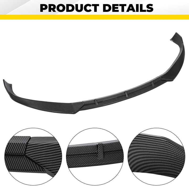 DURAFORCE FOR TESLA MODEL S 2016-2020 STP-STYLE CARBON FIBER LOOK FRONT BUMPER LIP SPOILER