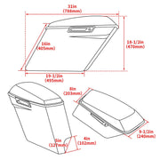 DURAFORCE 5" Stretched Extended Saddlebags Bag For Harley Davidson Road Street Glide 93-13