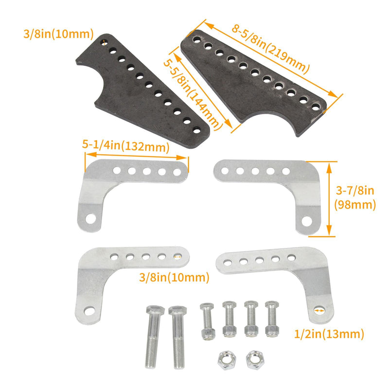 DURAFORCE New Coil Over Shock Mount Kit Adjustable Lower Brackets for 3" Axle Tubes