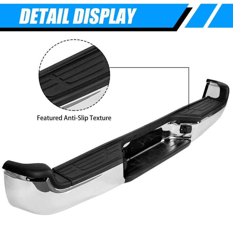 DURAFORCE Rear Chrome Step Bumper Assembly For Toyota Tacoma 2005-2015 Pickup TO1103113