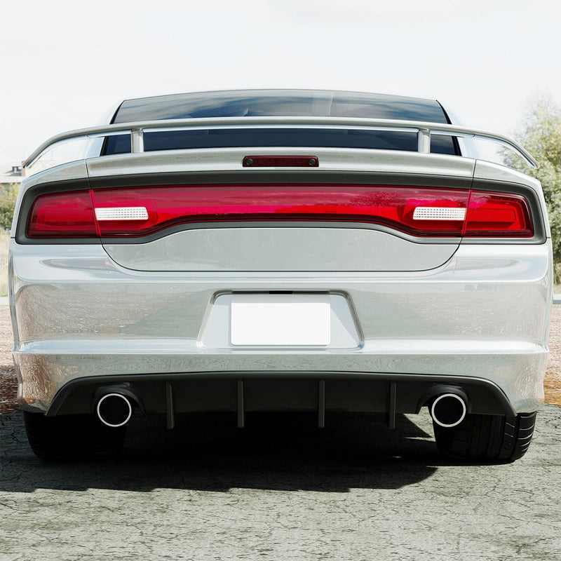 DURAFORCE Matte Black Rear Bumper Lip Lower Diffuser For Dodge Charger SRT V2 Style 12-14
