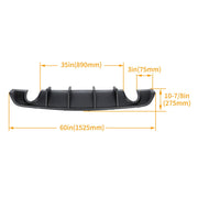 DURAFORCE Matte Black Rear Bumper Lip Lower Diffuser For Dodge Charger SRT V2 Style 12-14