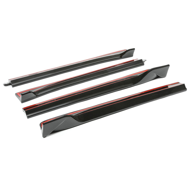 DURAFORCE For Tesla Model 3 2017-2023 LH RH Side Skirts Rocker Panels Carbon Fiber Style