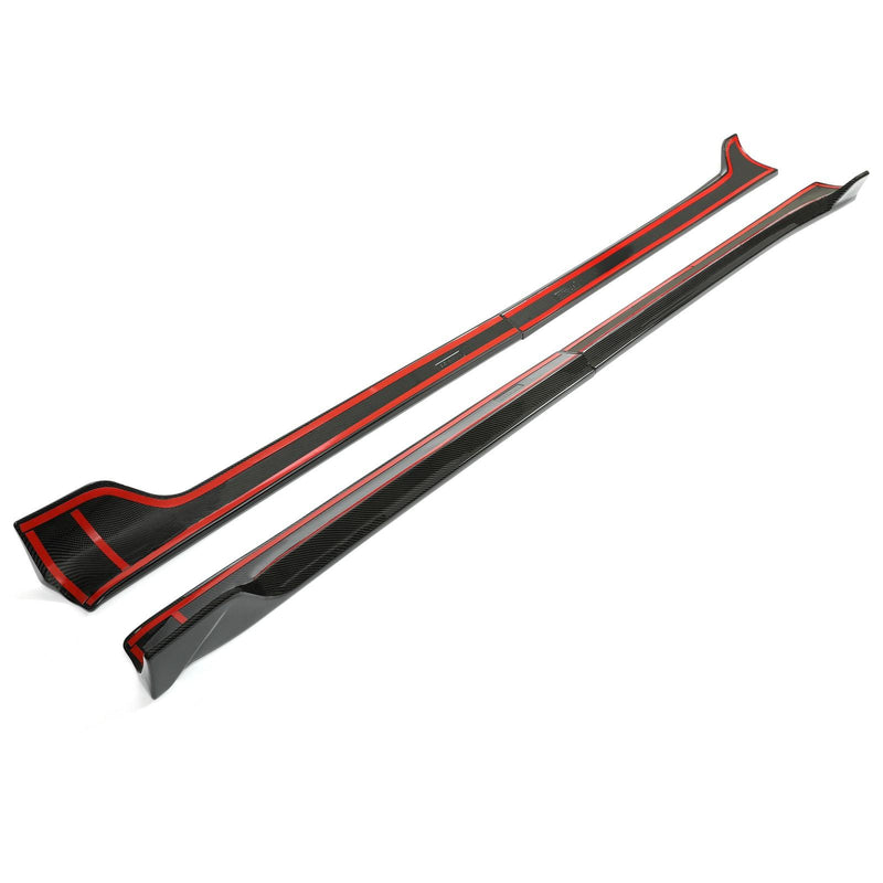 DURAFORCE For Tesla Model 3 2017-2023 LH RH Side Skirts Rocker Panels Carbon Fiber Style