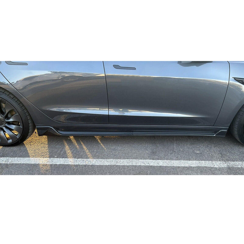 DURAFORCE For Tesla Model 3 2017-2023 LH RH Side Skirts Rocker Panels Carbon Fiber Style