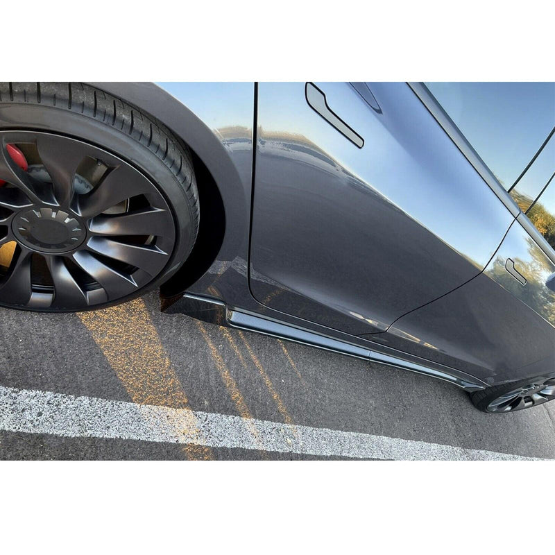DURAFORCE For Tesla Model 3 2017-2023 LH RH Side Skirts Rocker Panels Carbon Fiber Style