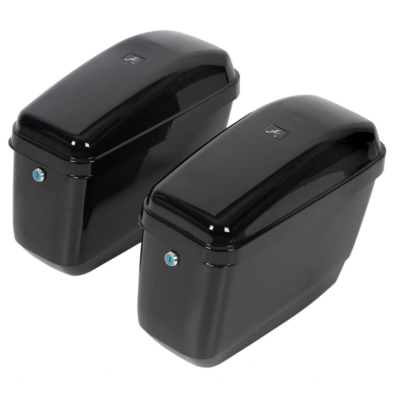 DURAFORCE Motorcycle Hard Saddlebags Saddle Bags + Luggage Trunk Backrest Luggage Rack