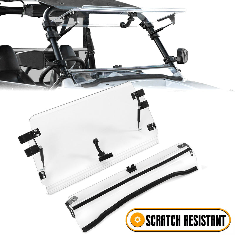DURAFORCE Flip Front Windshield For 08-14 Polaris RZR 800/S 800/4 800/ XP 900 Clear