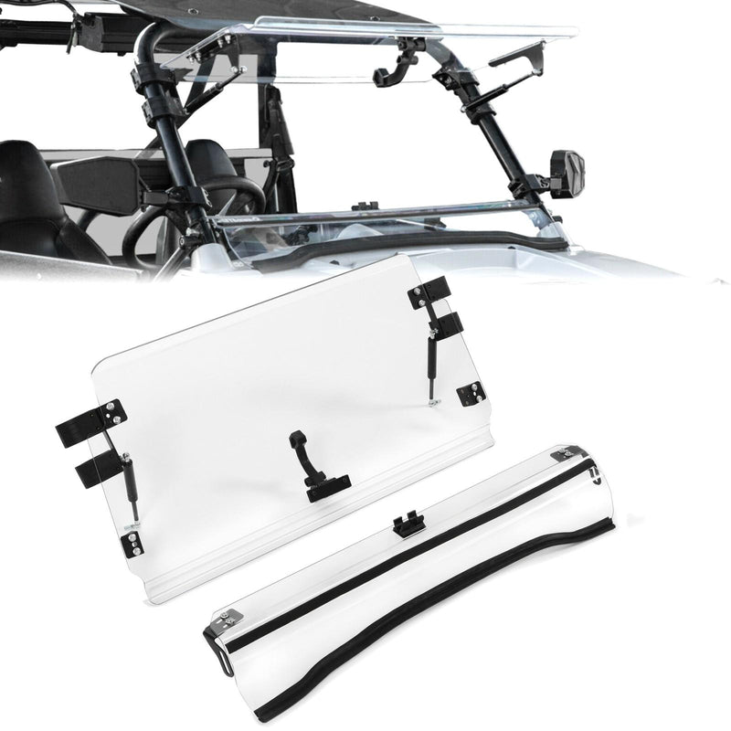DURAFORCE Flip Front Windshield For 08-14 Polaris RZR 800/S 800/4 800/ XP 900 Clear
