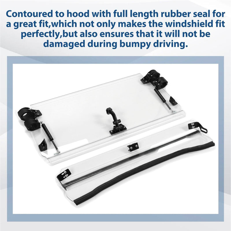 DURAFORCE Flip Front Windshield For 08-14 Polaris RZR 800/S 800/4 800/ XP 900 Clear