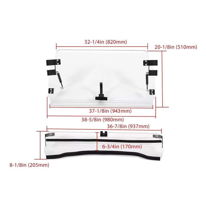 DURAFORCE Flip Front Windshield For 08-14 Polaris RZR 800/S 800/4 800/ XP 900 Clear