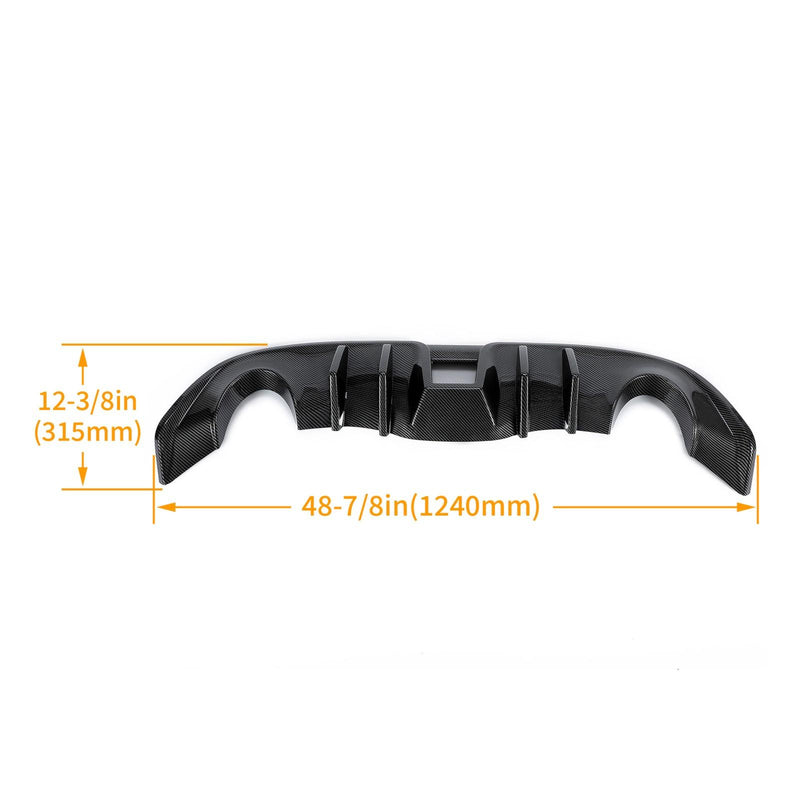 DURAFORCE Carbon Look For Nissan 370Z Coupe 2009-2020 Rear Bumper Lip Valance Diffuser PP