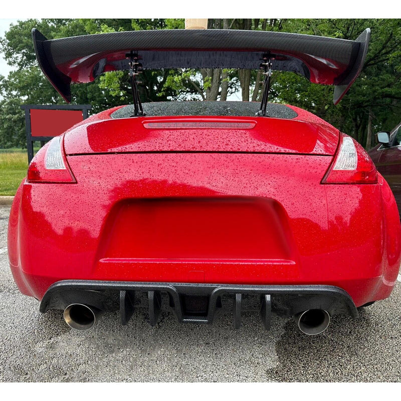 DURAFORCE Carbon Look For Nissan 370Z Coupe 2009-2020 Rear Bumper Lip Valance Diffuser PP