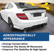 DURAFORCE For Mercedes W204 C63 AMG 2Dr 12-15 Carbon Fiber Style Highkick Trunk Spoiler