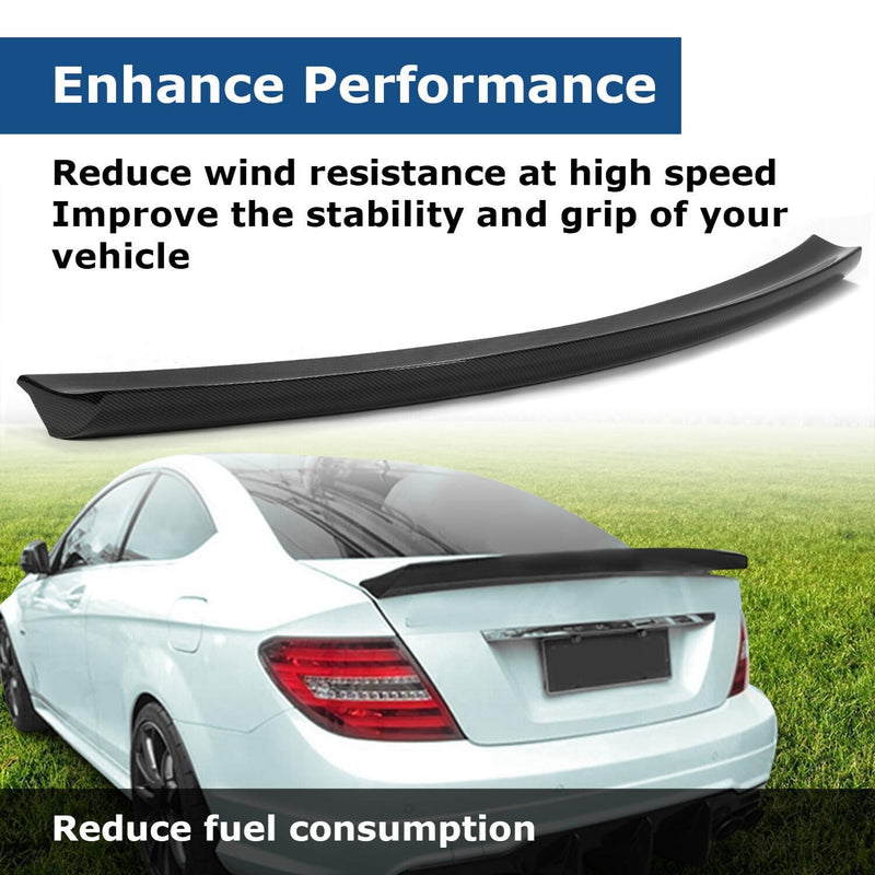 DURAFORCE For Mercedes W204 C63 AMG 2Dr 12-15 Carbon Fiber Style Highkick Trunk Spoiler