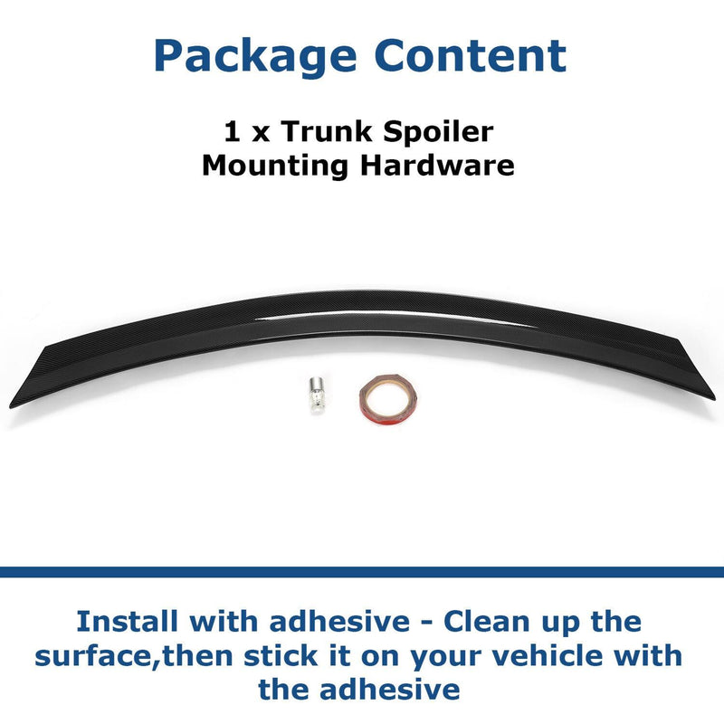 DURAFORCE For Mercedes W204 C63 AMG 2Dr 12-15 Carbon Fiber Style Highkick Trunk Spoiler