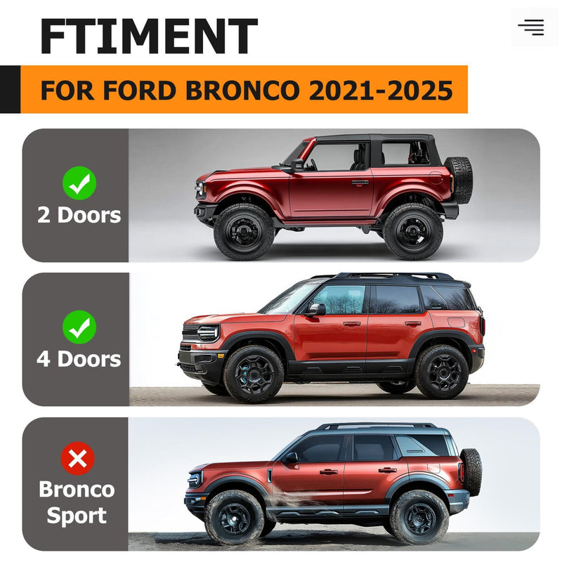 DURAFORCE 4Pcs Front & Rear Mud Flaps Splash Guards For Ford Bronco 21-25 #M2DZ-16A550-AA