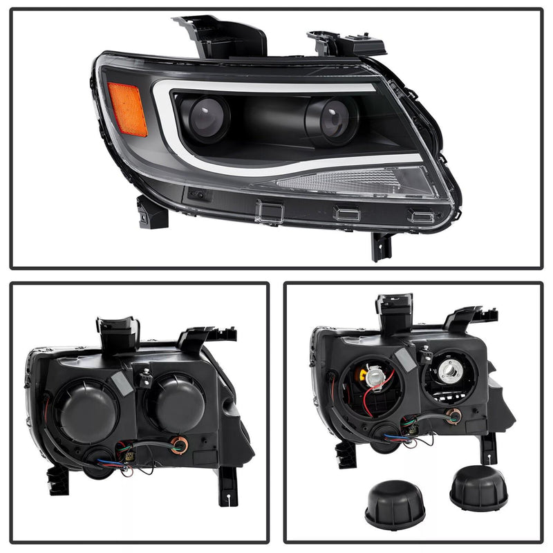 DURAFORCE For Chevy Colorado 2015-2022 LED Tube DRL Dual Projector Headlights Headlamps