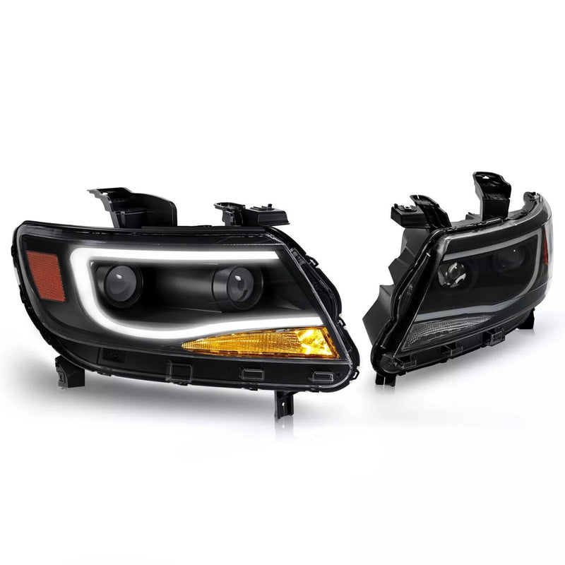 DURAFORCE For Chevy Colorado 2015-2022 LED Tube DRL Dual Projector Headlights Headlamps