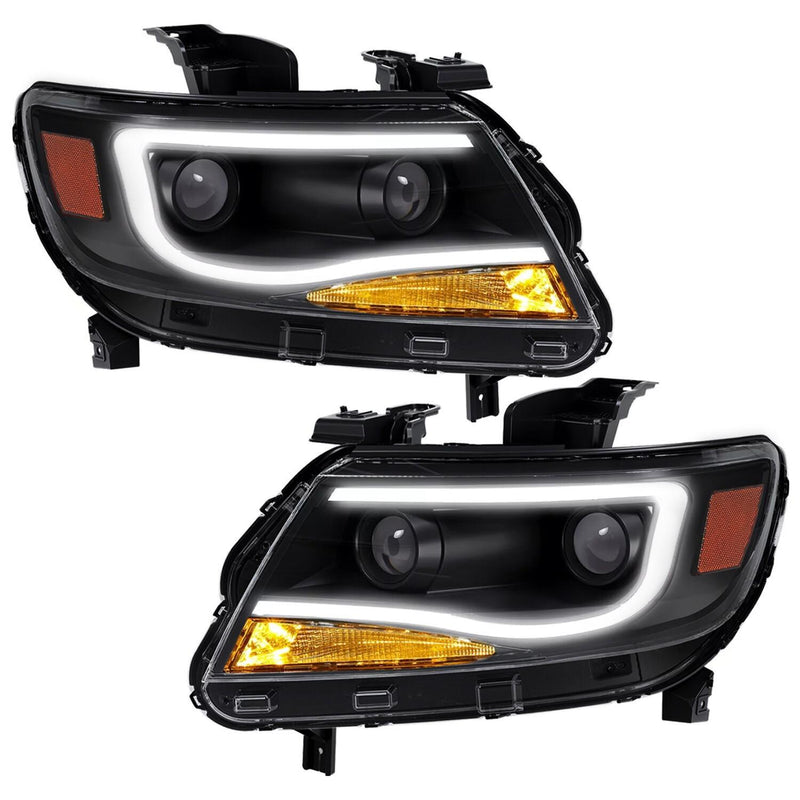 DURAFORCE For Chevy Colorado 2015-2022 LED Tube DRL Dual Projector Headlights Headlamps
