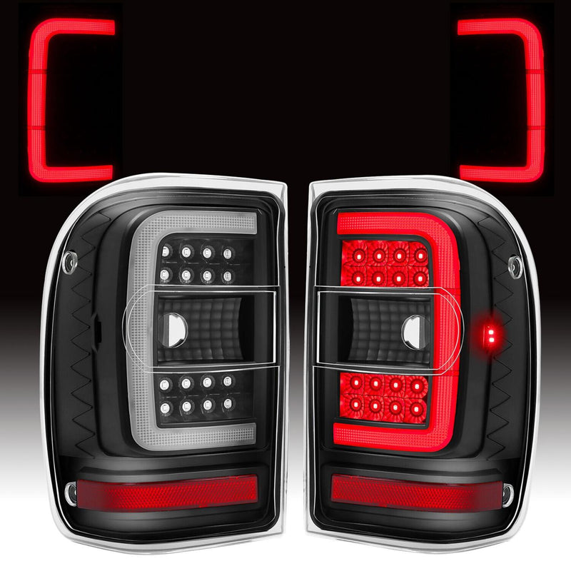 DURAFORCE For Ford Ranger 2001-2011 Black Housing Clear Lens Tail Lights LED C Light Bar
