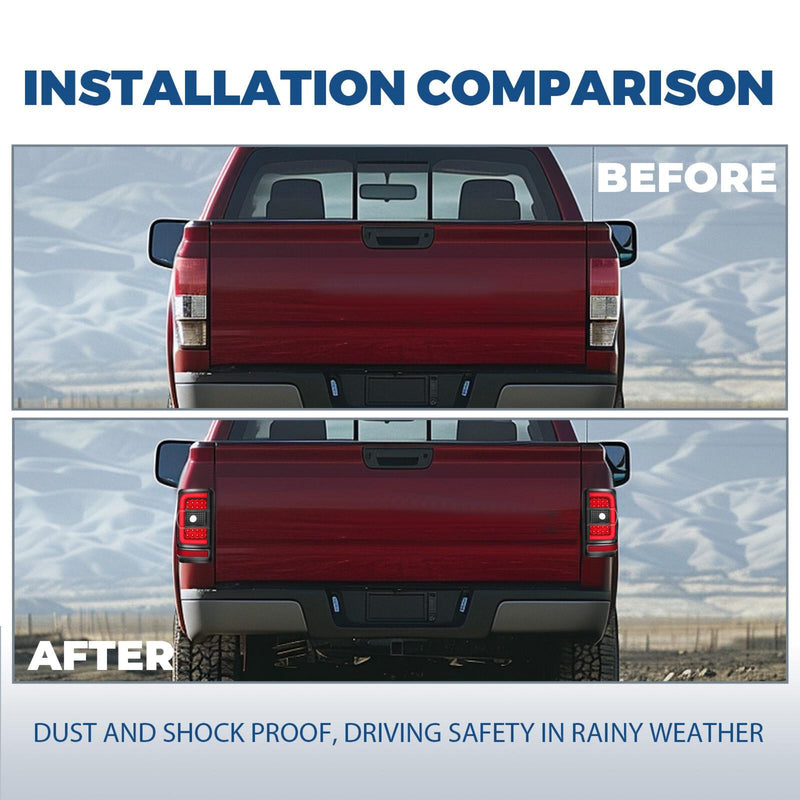 DURAFORCE For Ford Ranger 2001-2011 Black Housing Clear Lens Tail Lights LED C Light Bar