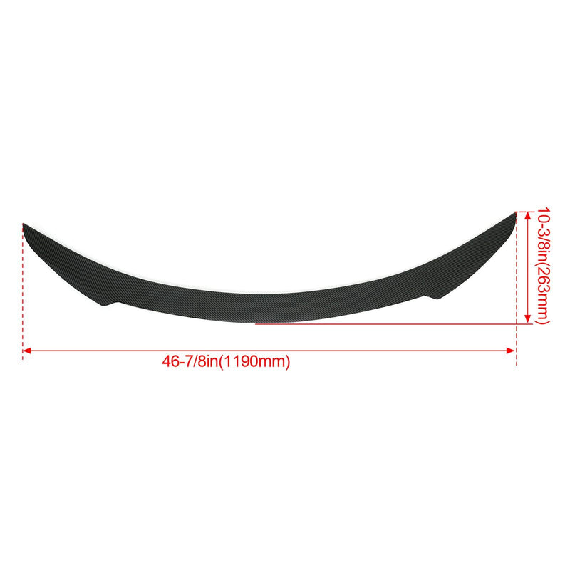 DURAFORCE For Tesla Model S 2012-2021 Carbon Fiber Style Rear Trunk Lid Spoiler Wing ABS
