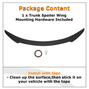 DURAFORCE For Tesla Model S 2012-2021 Carbon Fiber Style Rear Trunk Lid Spoiler Wing ABS