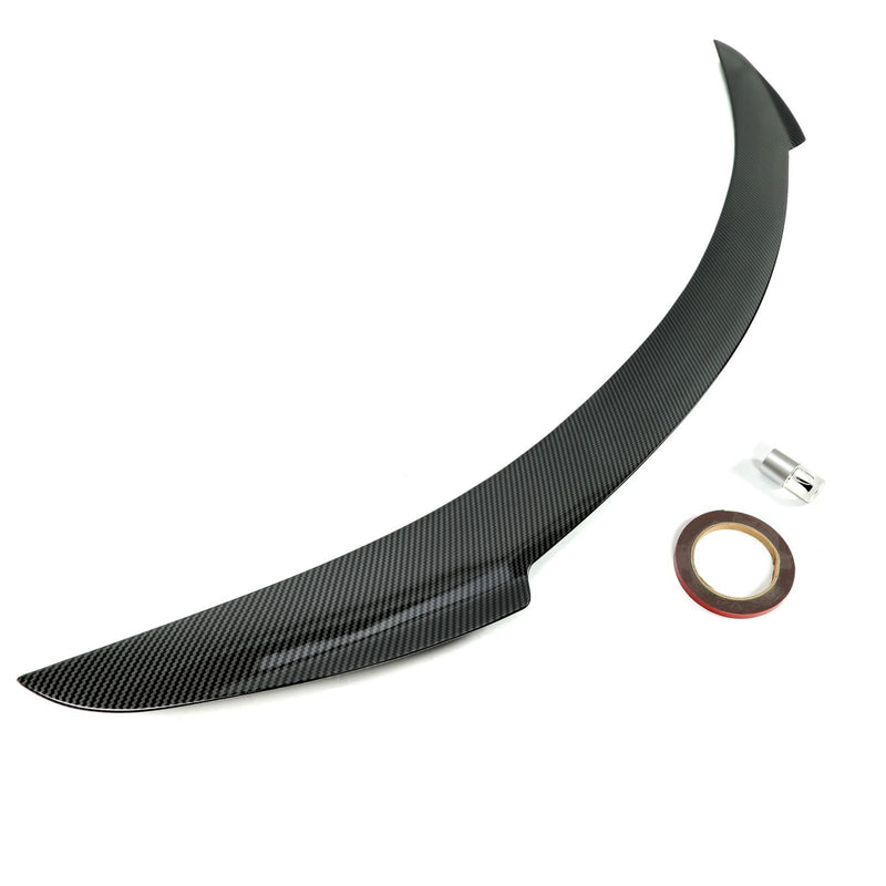 DURAFORCE For Tesla Model S 2012-2021 Carbon Fiber Style Rear Trunk Lid Spoiler Wing ABS