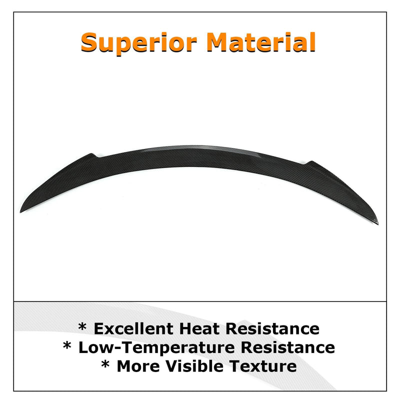 DURAFORCE For Tesla Model S 2012-2021 Carbon Fiber Style Rear Trunk Lid Spoiler Wing ABS