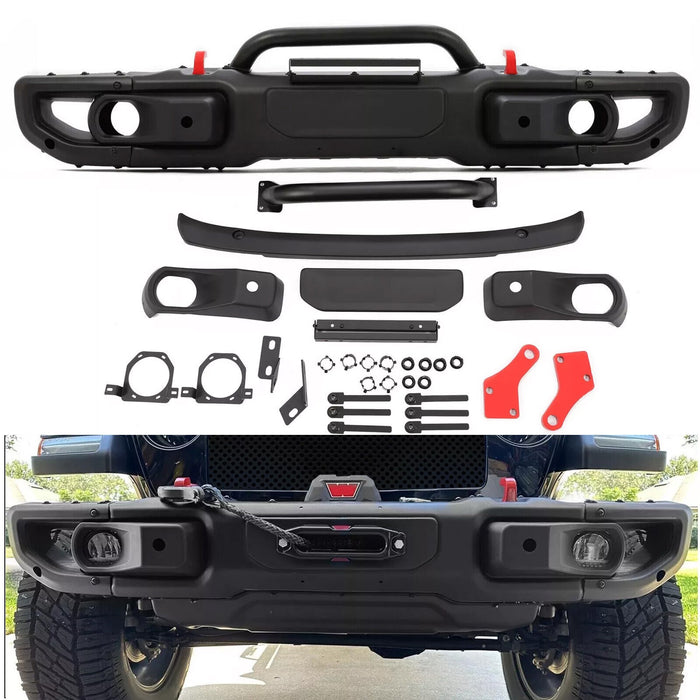 DURAFORCE 10th Anniversary Front Bumper For 18-24 Jeep Wrangler JL Gladiator W/Mount Plate