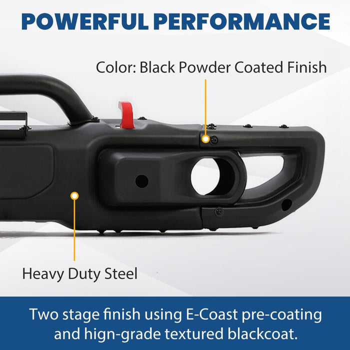 DURAFORCE 10th Anniversary Front Bumper For 18-24 Jeep Wrangler JL Gladiator W/Mount Plate