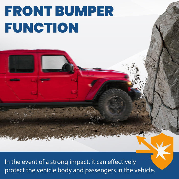 DURAFORCE 10th Anniversary Front Bumper For 18-24 Jeep Wrangler JL Gladiator W/Mount Plate