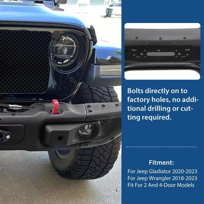 DURAFORCE 10th Anniversary Front Bumper For 18-24 Jeep Wrangler JL Gladiator W/Mount Plate