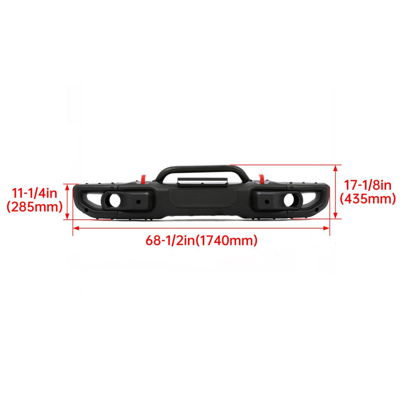 DURAFORCE 10th Anniversary Front Bumper For 18-24 Jeep Wrangler JL Gladiator W/Mount Plate