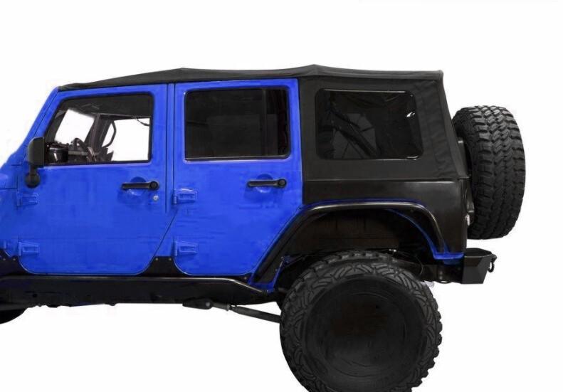 DURAFORCE For 2007-2009 JEEP WRANGLER JK SOFT TOP Black 4 DOOR w/Tinted Windows