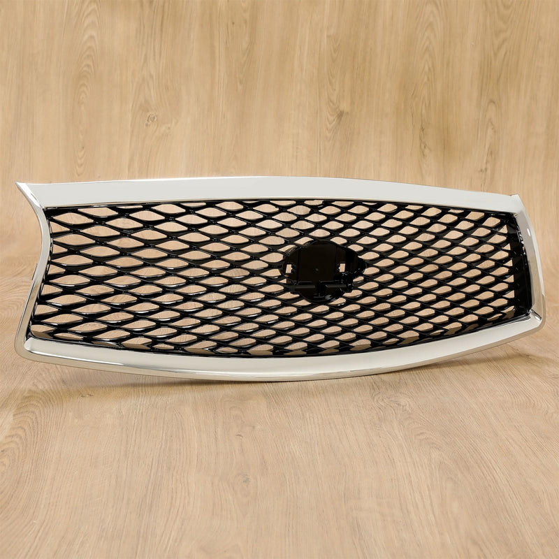 DURAFORCE Fit Infiniti Q50 2014 2015 2016 2017 JDM Chrome Front Bumper Upper Grille Grill