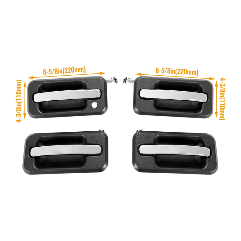 DURAFORCE 4Pcs Exterior Door Grab Handle Frame Cover Trim For 2003-2009 Hummer H2