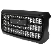 DURAFORCE Front Bumper Upper Grille Gloss Black W/Snap For GMC Sierra 2500HD 3500HD 15-19