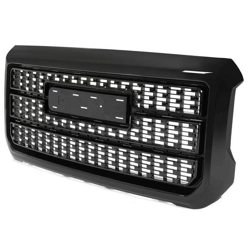 DURAFORCE Front Bumper Upper Grille Gloss Black W/Snap For GMC Sierra 2500HD 3500HD 15-19