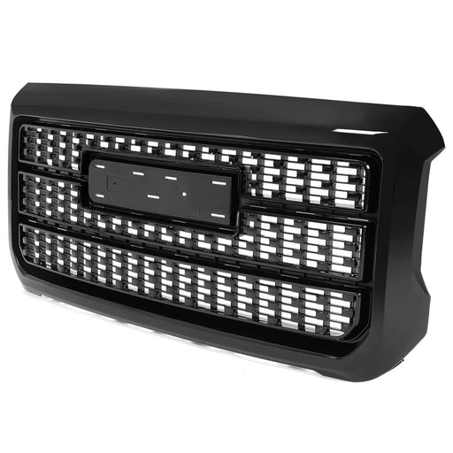 DURAFORCE Front Bumper Upper Grille Gloss Black W/Snap For GMC Sierra 2500HD 3500HD 15-19